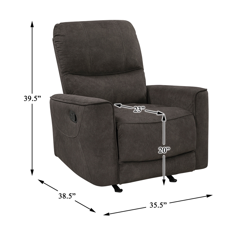Lexicon Ouray Microfiber Rocker Reclining Chair in Chocolate