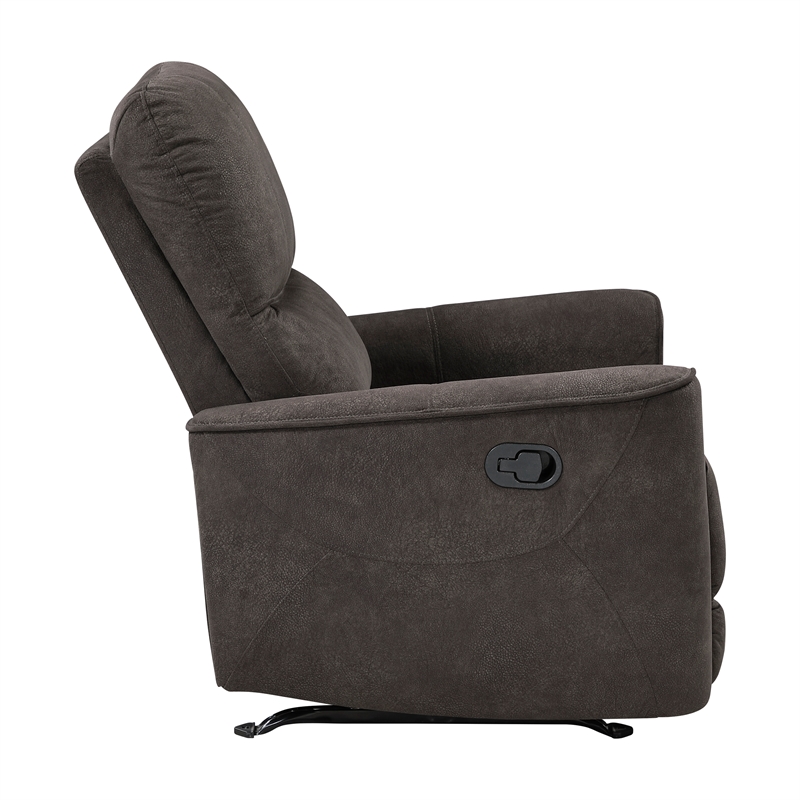 Lexicon Ouray Microfiber Rocker Reclining Chair in Chocolate