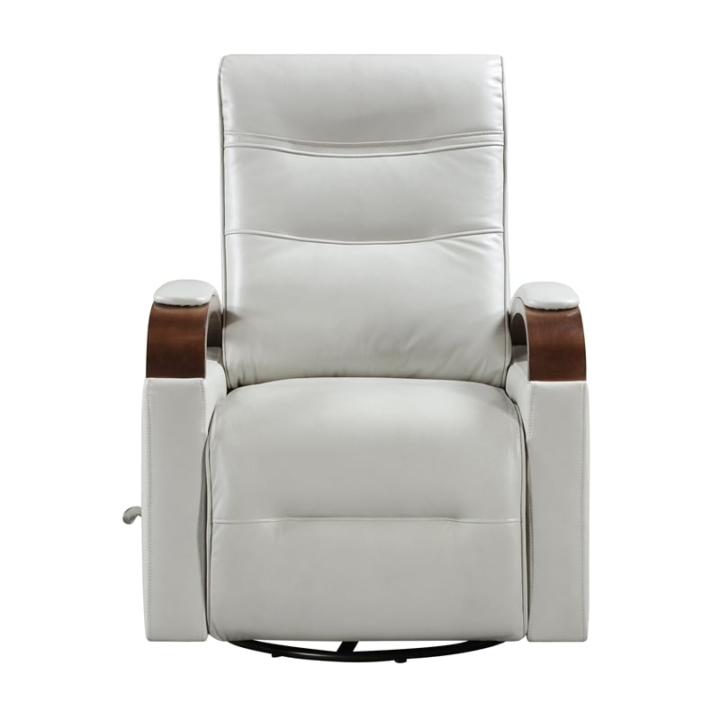 Lexicon Margot Faux Leather Swivel Glider Reclining Chair in Smoke