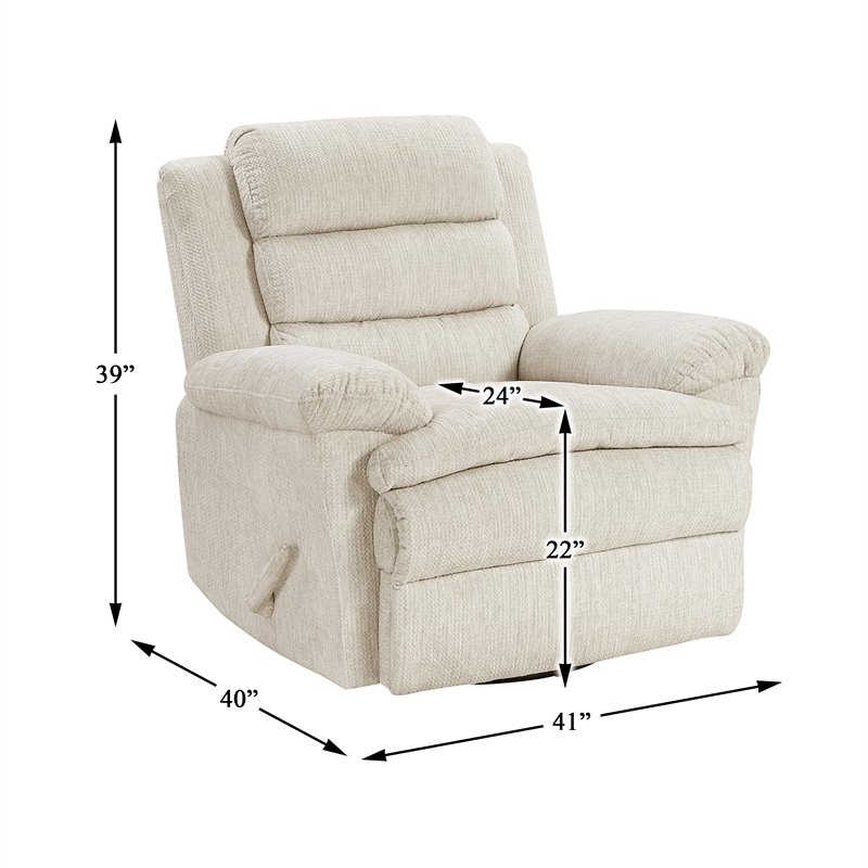 Lexicon Oxford Microfiber Swivel Glider Reclining Chair in Beige
