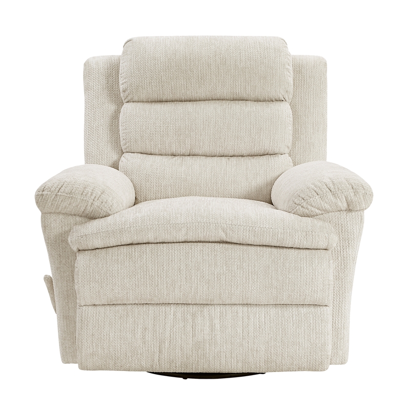 Lexicon Oxford Microfiber Swivel Glider Reclining Chair in Beige