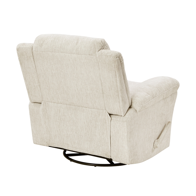 Lexicon Oxford Microfiber Swivel Glider Reclining Chair in Beige