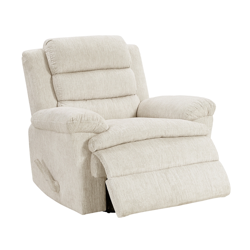 Lexicon Oxford Microfiber Swivel Glider Reclining Chair in Beige