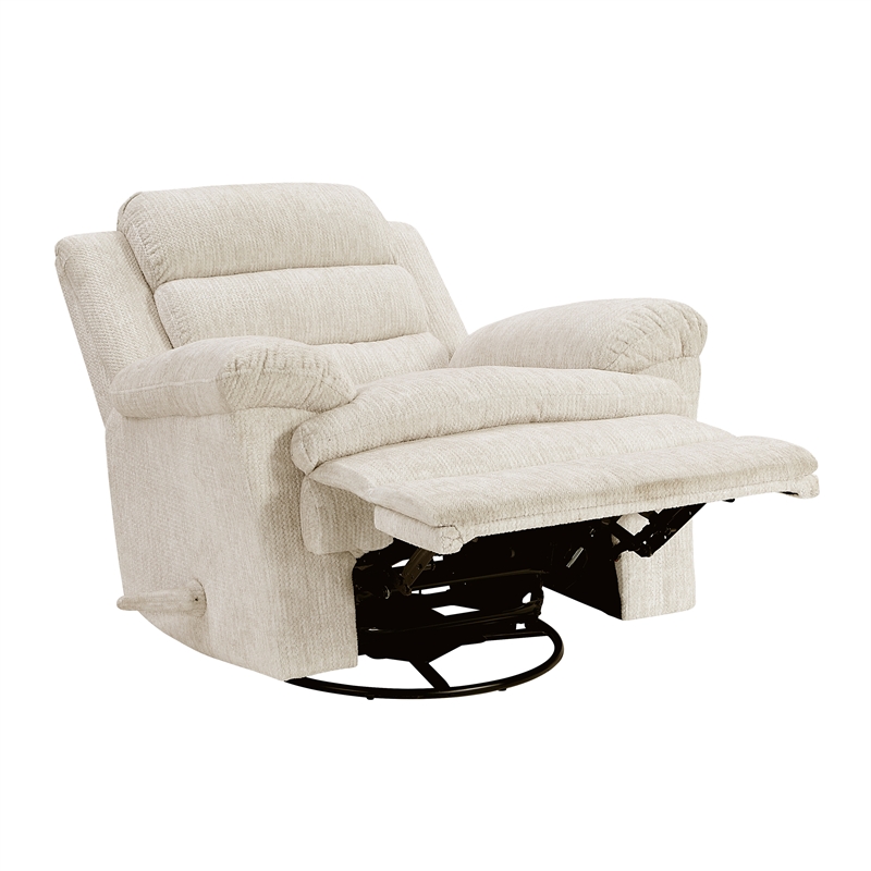 Lexicon Oxford Microfiber Swivel Glider Reclining Chair in Beige