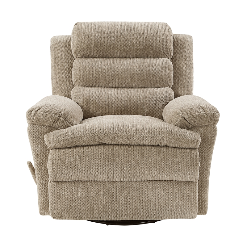 Lexicon Oxford Microfiber Swivel Glider Reclining Chair in Brown
