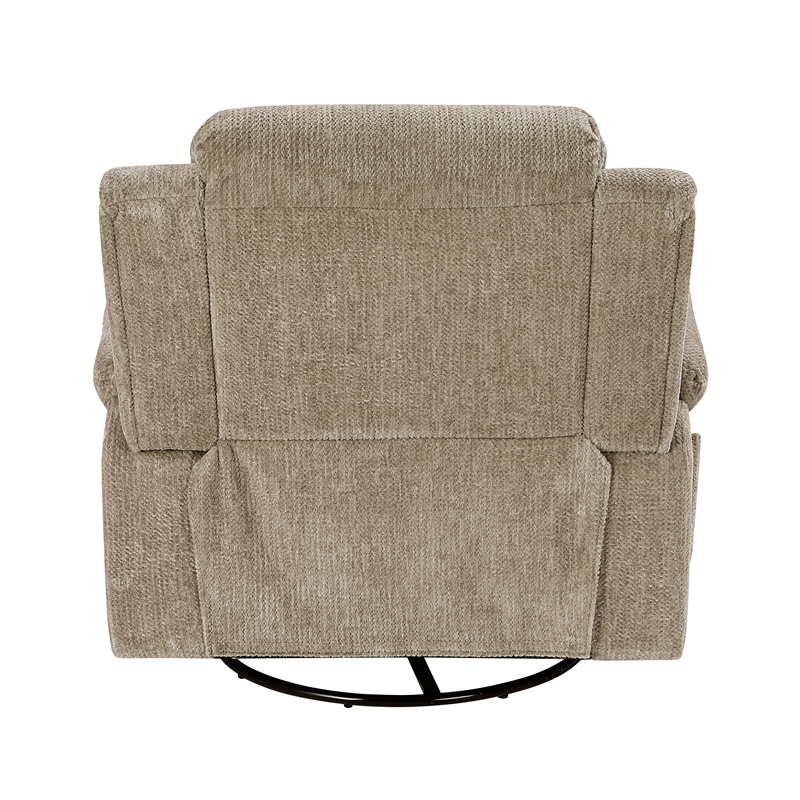 Lexicon Oxford Microfiber Swivel Glider Reclining Chair in Brown