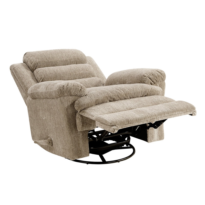 Lexicon Oxford Microfiber Swivel Glider Reclining Chair in Brown