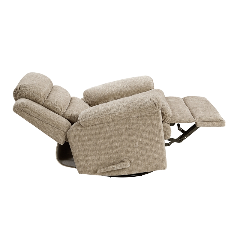 Lexicon Oxford Microfiber Swivel Glider Reclining Chair in Brown