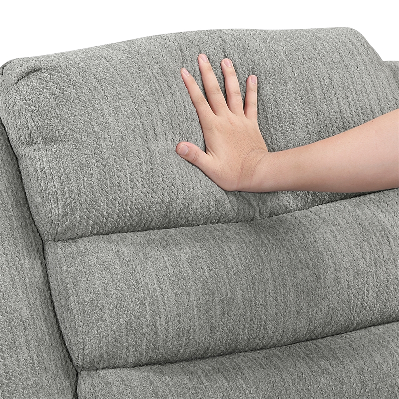 Lexicon Oxford Microfiber Swivel Glider Reclining Chair in Gray