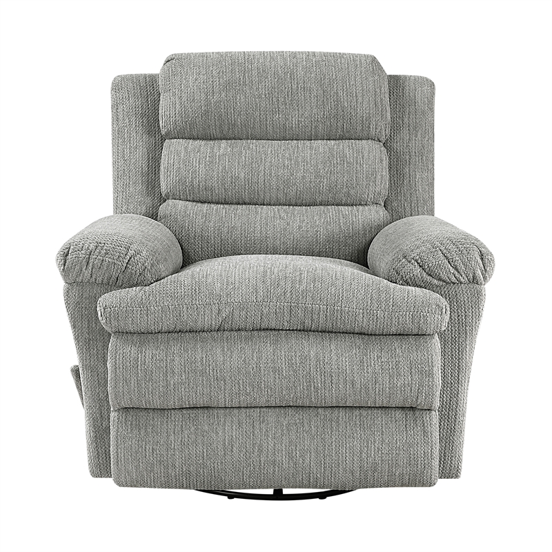 Lexicon Oxford Microfiber Swivel Glider Reclining Chair in Gray