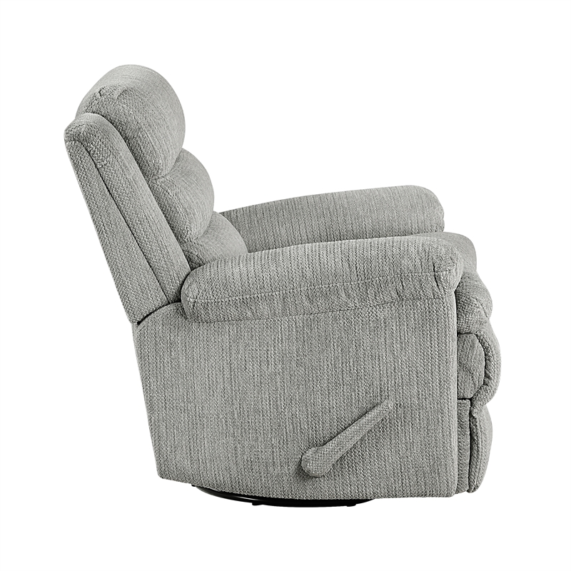 Lexicon Oxford Microfiber Swivel Glider Reclining Chair in Gray