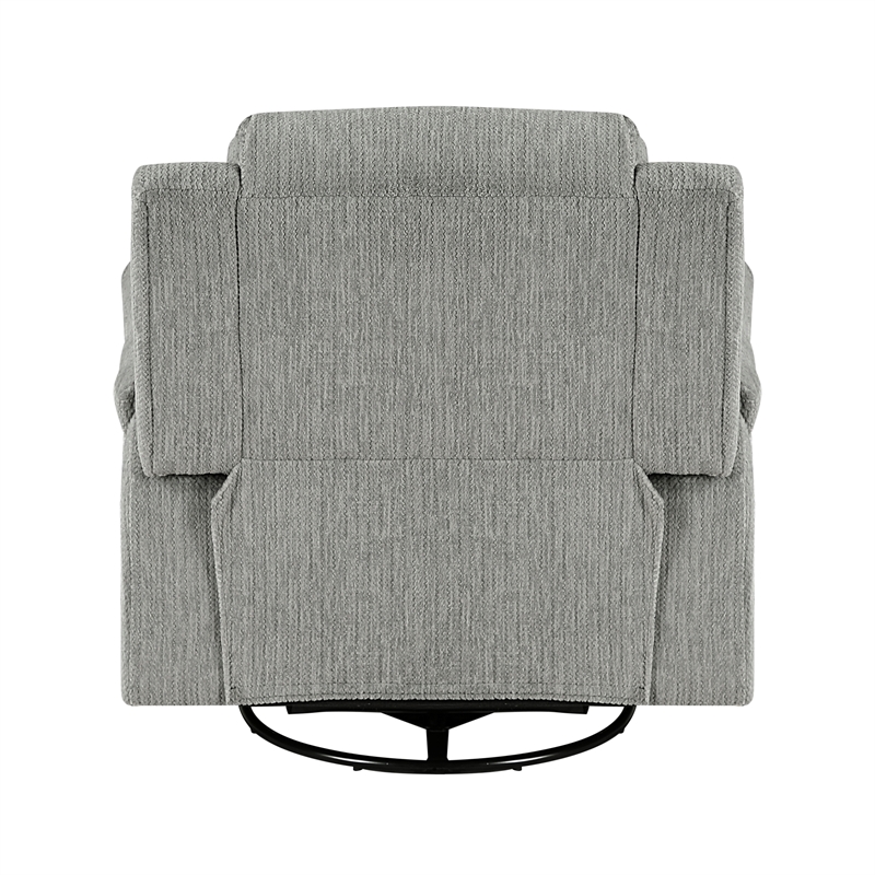Lexicon Oxford Microfiber Swivel Glider Reclining Chair in Gray