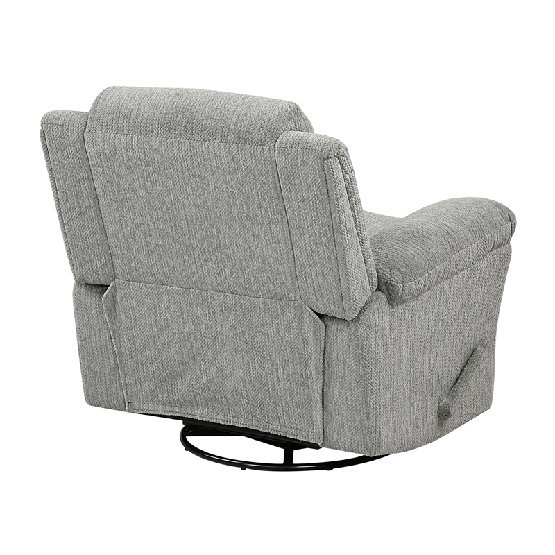 Lexicon Oxford Microfiber Swivel Glider Reclining Chair in Gray
