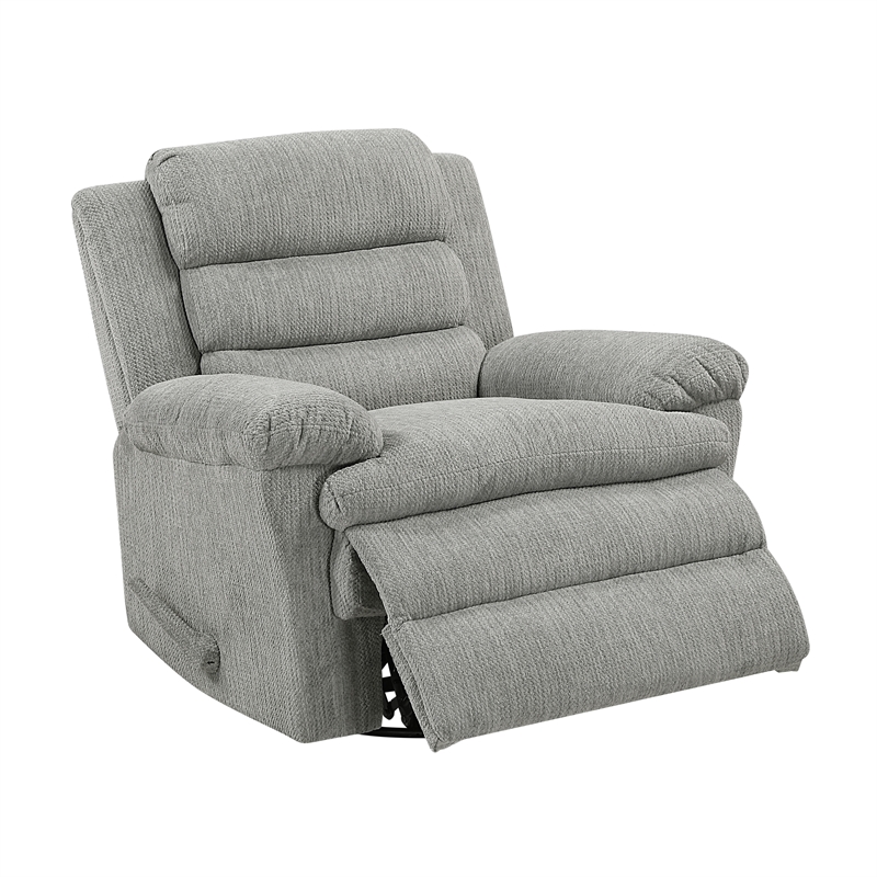 Lexicon Oxford Microfiber Swivel Glider Reclining Chair in Gray