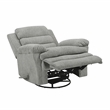 Lexicon Oxford Microfiber Swivel Glider Reclining Chair in Gray