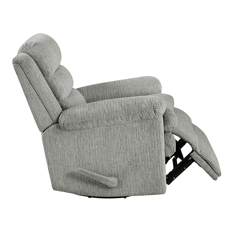 Lexicon Oxford Microfiber Swivel Glider Reclining Chair in Gray