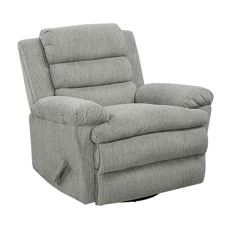 Lexicon Oxford Microfiber Swivel Glider Reclining Chair in Gray