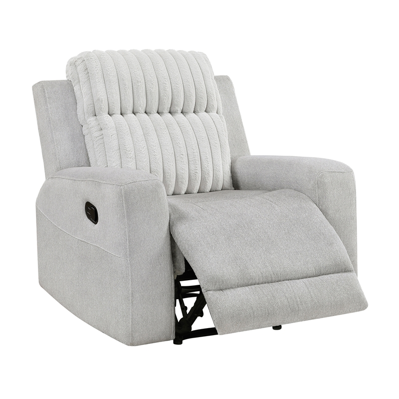 Lexicon Benton Corduroy Reclining Chair in Light Gray
