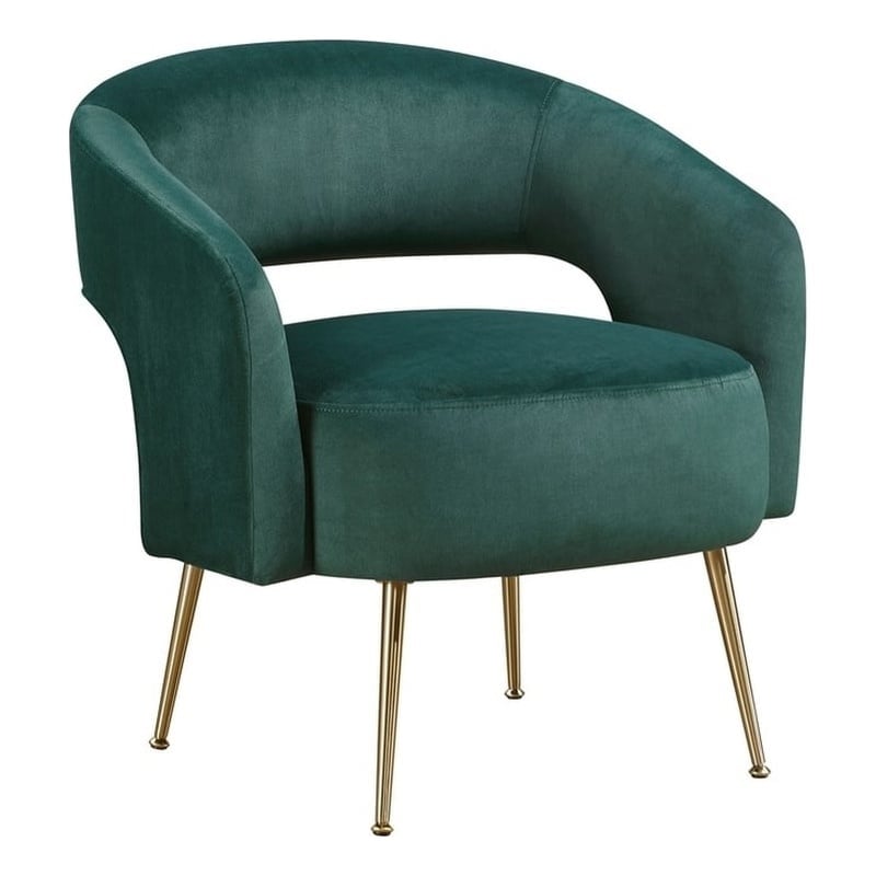 Lexicon Roslyn Velvet Accent Chair in Dark Green