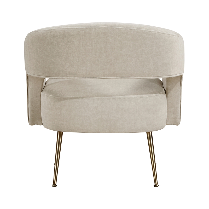 Lexicon Roslyn Velvet Accent Chair in Taupe