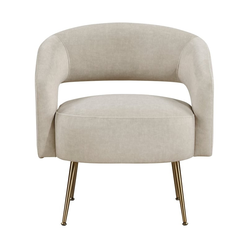 Lexicon Roslyn Velvet Accent Chair in Taupe