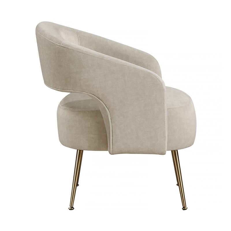 Lexicon Roslyn Velvet Accent Chair in Taupe