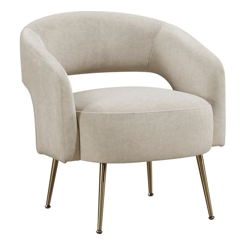Lexicon Roslyn Velvet Accent Chair in Taupe