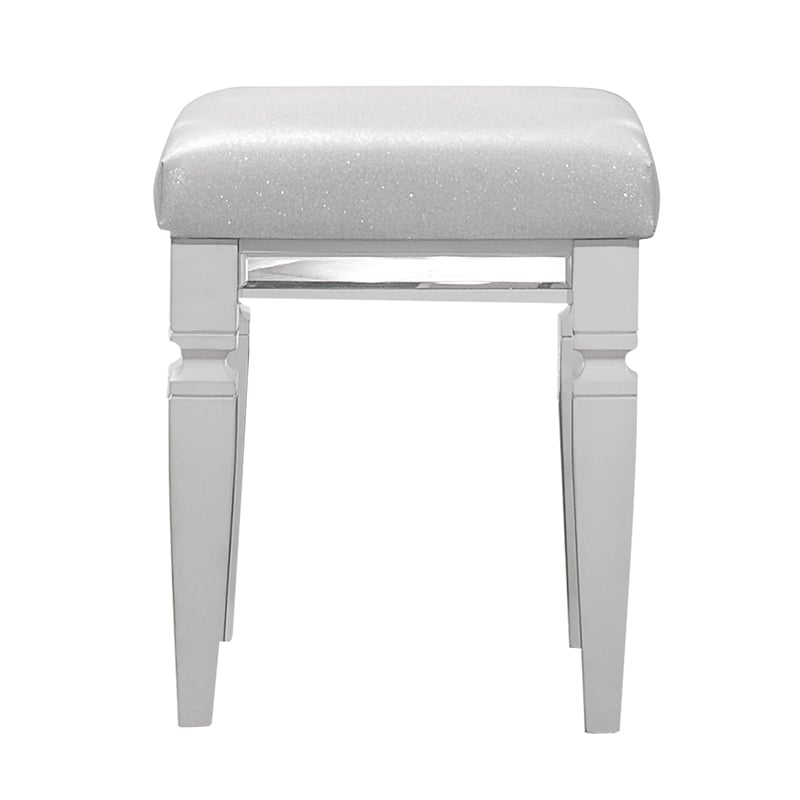 Lexicon Tamsin Asian Hardwood Vanity Stool in White
