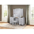 Lexicon Allura Rubberwood Vanity Stool in Silver