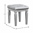 Lexicon Allura Rubberwood Vanity Stool in Silver