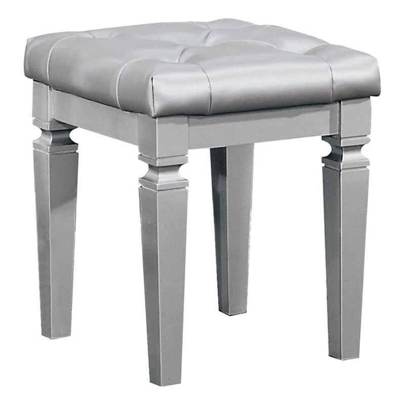 Lexicon Allura Rubberwood Vanity Stool in Silver