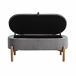 Lexicon Mavis Corduroy Lift Top Storage Bench in Gray