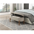 Lexicon Mavis Corduroy Lift Top Storage Bench in Taupe