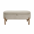 Lexicon Mavis Corduroy Lift Top Storage Bench in Taupe