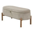 Lexicon Mavis Corduroy Lift Top Storage Bench in Taupe
