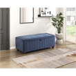 Lexicon Derby Boucle Lift Top Storage Bench in Blue