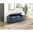 Lexicon Derby Boucle Lift Top Storage Bench in Blue