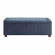 Lexicon Derby Boucle Lift Top Storage Bench in Blue
