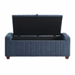 Lexicon Derby Boucle Lift Top Storage Bench in Blue