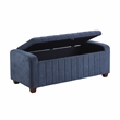 Lexicon Derby Boucle Lift Top Storage Bench in Blue