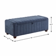 Lexicon Derby Boucle Lift Top Storage Bench in Blue