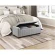 Lexicon Derby Boucle Lift Top Storage Bench in Gray