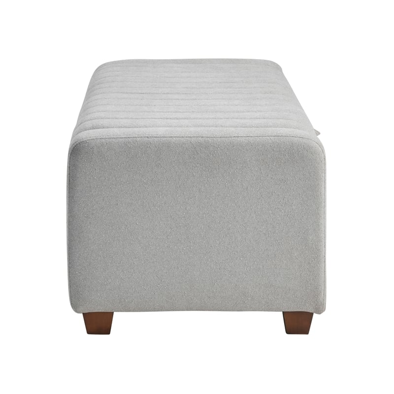 Lexicon Derby Boucle Lift Top Storage Bench in Gray