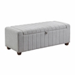 Lexicon Derby Boucle Lift Top Storage Bench in Gray