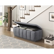 Lexicon Maize Textured Lift Top Storage Bench in Gray