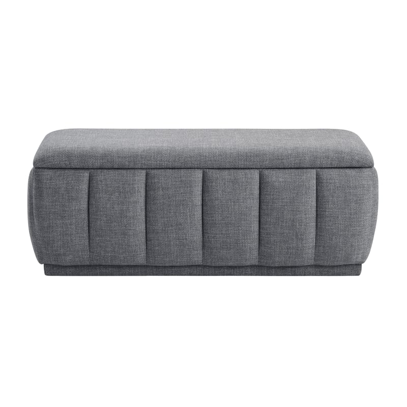 Lexicon Maize Textured Lift Top Storage Bench in Gray