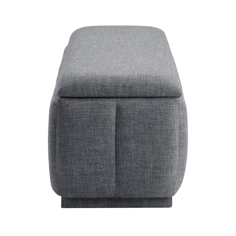 Lexicon Maize Textured Lift Top Storage Bench in Gray