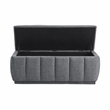Lexicon Maize Textured Lift Top Storage Bench in Gray