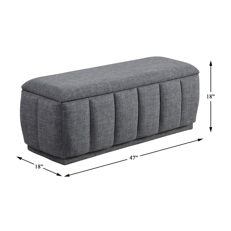 Lexicon Maize Textured Lift Top Storage Bench in Gray