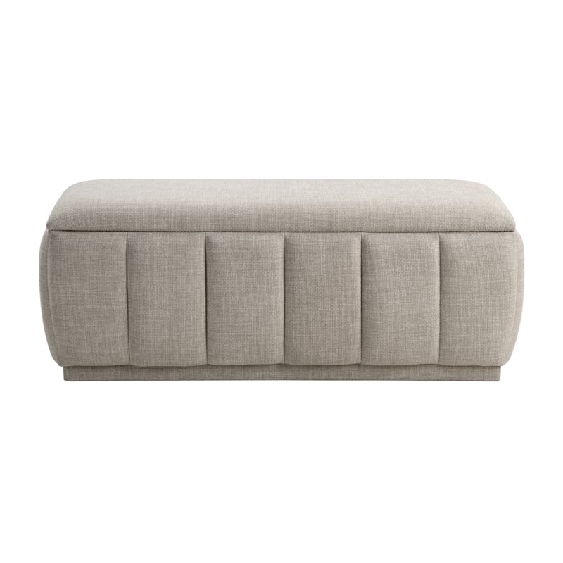 Lexicon Maize Textured Lift Top Storage Bench in Taupe